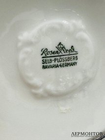 Ваза для цветов в технике silver overlay. Фарфор, серебро, Rosenthal, Германия, 1-я половина 20 века