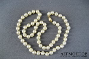 Бусы. Жемчуг, золото 585.  Франция, ХХ век.