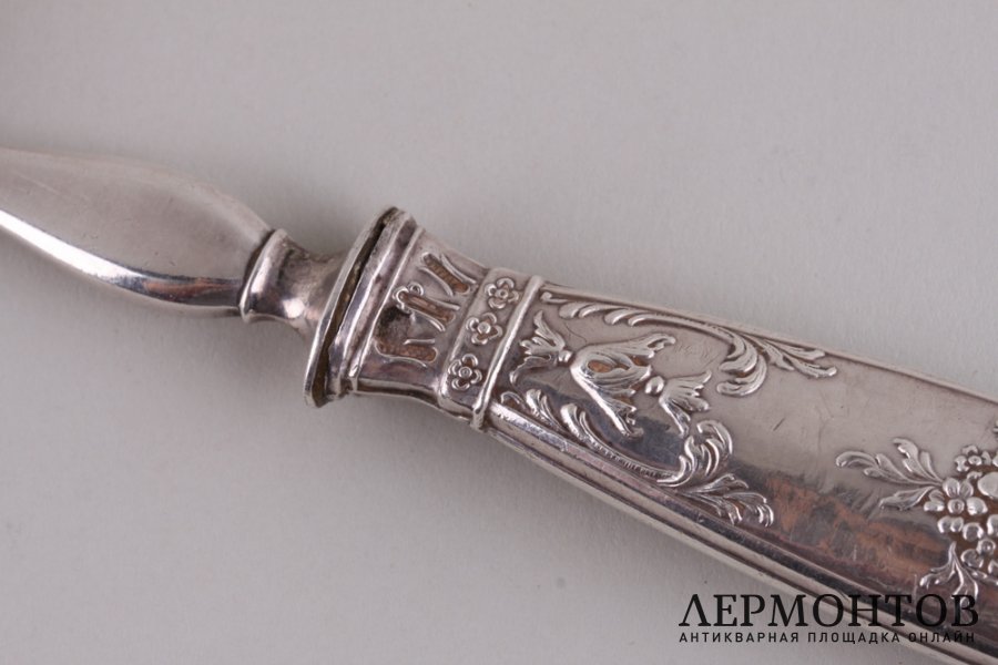 Сервировочный набор для рыбы. Франция, кон.19 - нач. 20 в. Серебро 950 пробы.