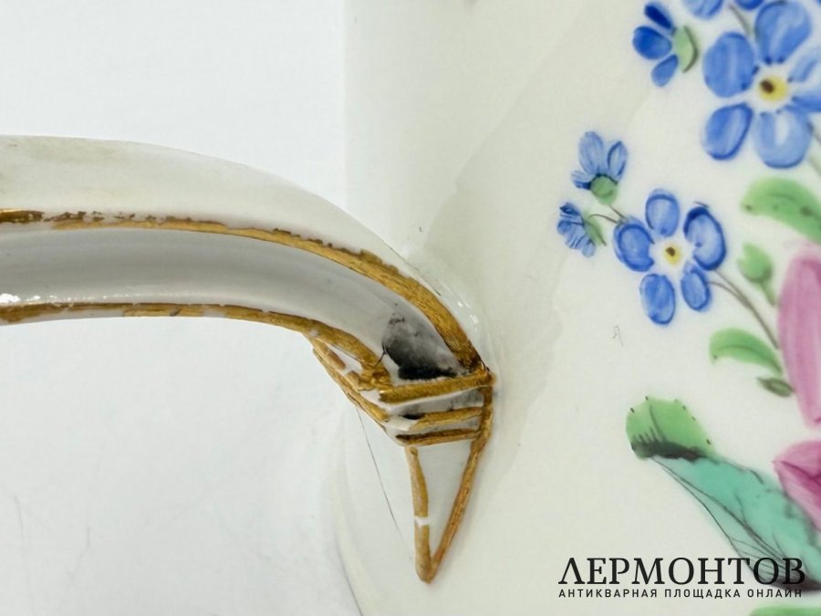 Чайник с росписью. Германия, Meissen, 18 век. Фарфор, роспись.