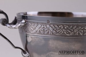 Чайная пара в стиле ампир. Серебро 950 пробы, золочение. Франция, Париж, кон. XIX в.