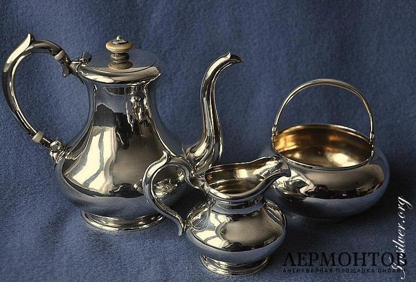 Чайный сервиз. Серебро 84. Россия.