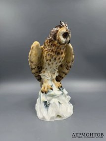 Статуэтка «Ушастая сова». Фарфор, роспись, Meissen, Э. А. Лойтериц, Германия