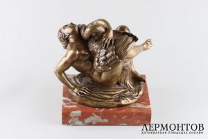 Скульптура Леда и лебедь. Франция, Pradier, 19 век. Бронза.