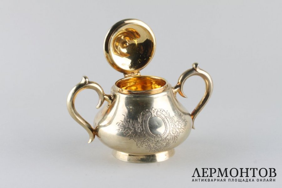 Сахарница. А.Афанасьев. Серебро 84 пробы. Российская империя.