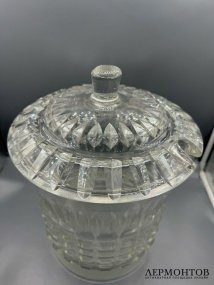 Ёмкость для крюшона с крышкой. Хрусталь, резьба, Западная Европа, 1-я половина 20 века