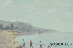 Картина Рыбаки на берегу моря. Попов, Иван Васильевич. 1890-е гг. Холст, масло.
