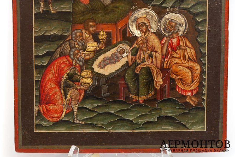 Икона Рождество Христово . Россия, Вологодские земли. Кон. 17- нач. 18 вв. Экспертиза.