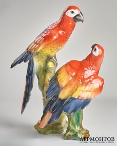 Скульптура «Попугаи ара». Керамика, Ceramiche Boxer, Италия, 1980–1990-е годы
