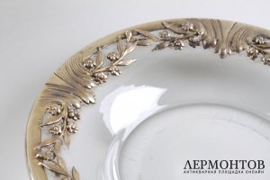 Конфетница в стиле рококо. Серебро 950, стекло, золочение. Франция, XIX в.