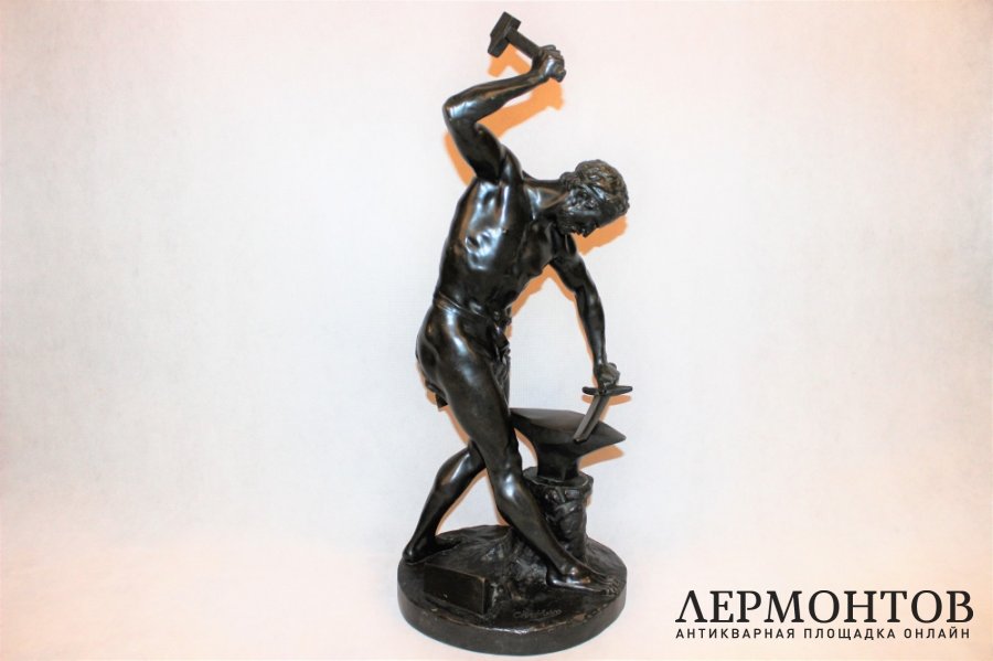 Скульптура. Кузнец. Бронза. Eugene-Ernest Chretien. Франция