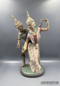 Статуэтка «Тайские танцоры». Фарфор грес, Lladro, скульптор Висенте Мартинес, Испания