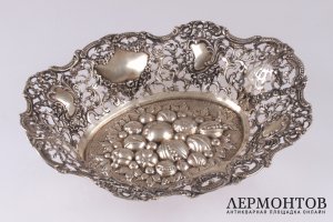 Блюдо, фруктовница. Серебро 800 пробы. Израиль