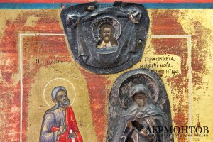 Икона. Пророк Наум и Параскева Пятница. Россия, конец XIX в. Темпера, серебро.