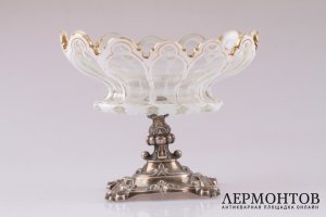 Вазочка со стеклом. 1851 год. Серебро 800. Австрия