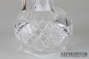 Графин. Серебро 800 пробы, хрусталь. Германия, H.Schapek, начало 20 века.