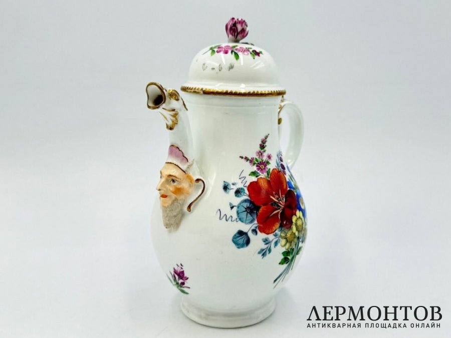 Чайник с маскароном. Германия, Meissen, 18 век. Фарфор, роспись. 