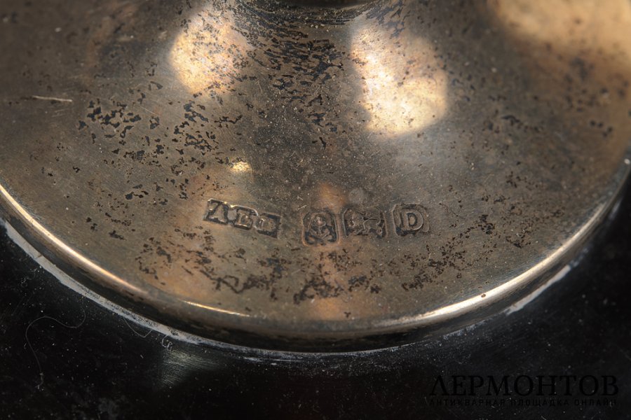 Подарочный набор -  часы и подсвечники. Англия, 1925 г. Серебро 925 пробы.