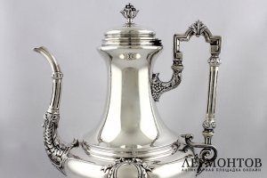 Кофейник и сахарница. DEBAIN e FLAMENT. Серебро 950. Франция, XIX.