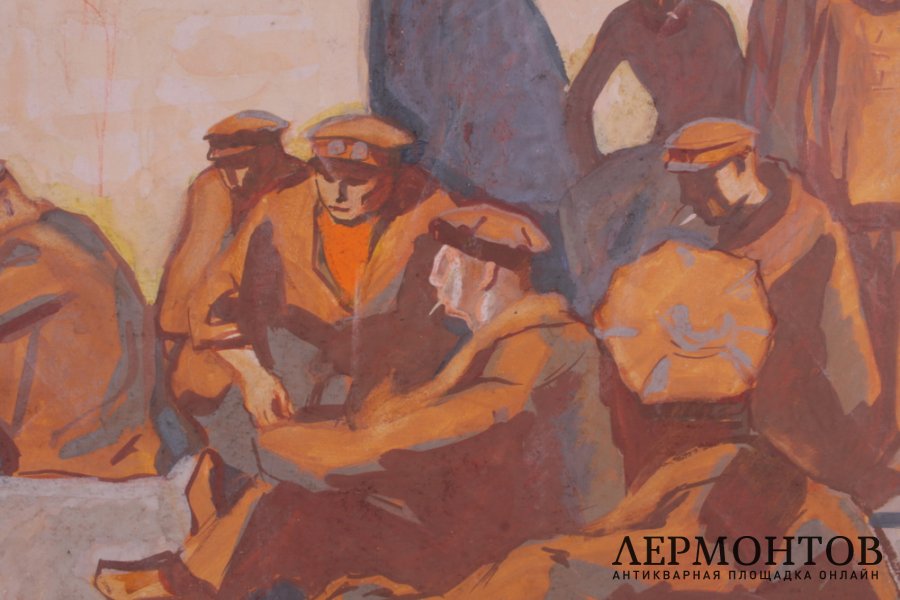 Курзенков Леонид Сергеевич. Перед работой. Бумага, смешанная техника. 1960-70-е гг.