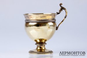 Чайная пара Devilleclaire. Серебро 950. Франция