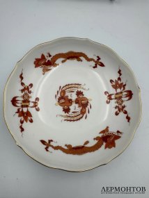 Чайное трио «Красный дракон». Фарфор, роспись, Meissen, Германия, 20 век