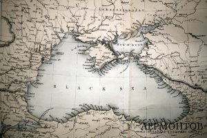 Карта Черного моря, Крыма, части Турции и прилегающих территорий. Англия, 1860-е гг