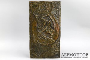 Большая шкатулка собака с дичью, охота. Дерево, басма. Начало 20 века.