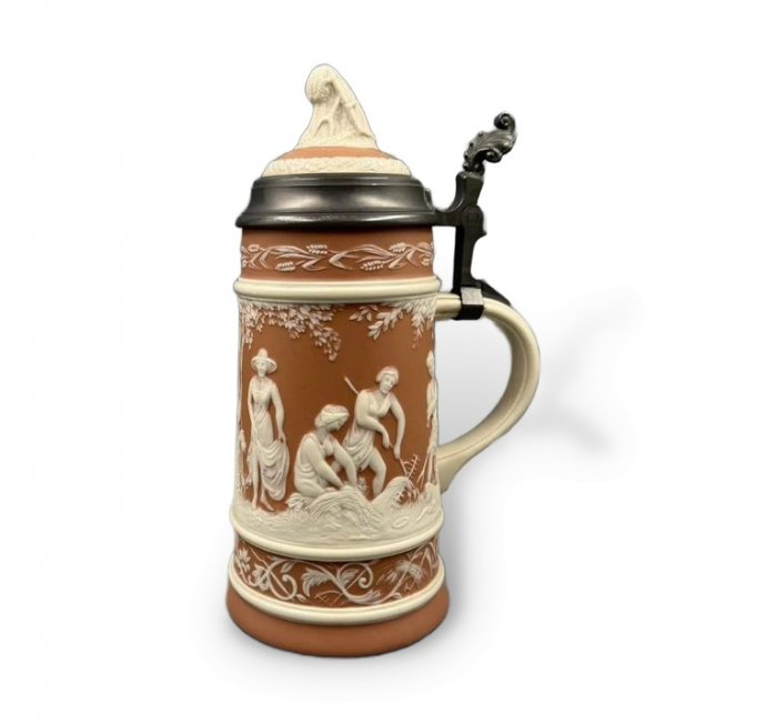 Пивная кружка «Лето». Каменная масса, олово, Villeroy & Boch, Германия, 1978 год