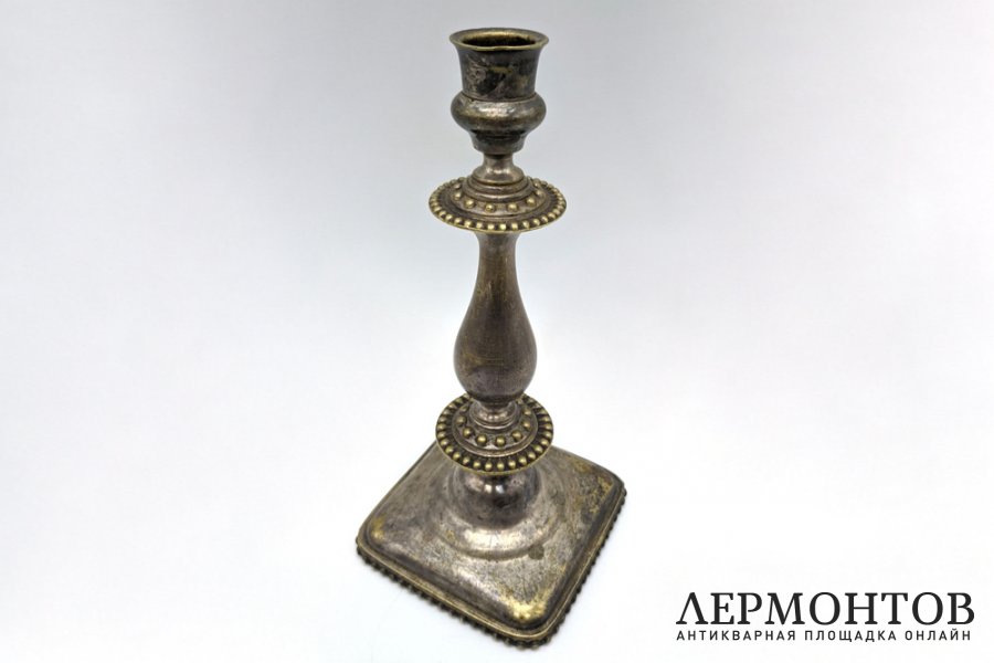 Подсвечник. Серебрение. Российская империя, Царство Польское, фирма Fraget, 1851-1859