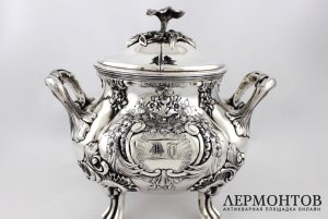 Сахарница Debain et Flament. Серебро 950 пробы. Франция, XIX в.