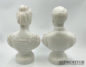 Император Николай II и Императрица Александра Федоровна. Молочное стекло.