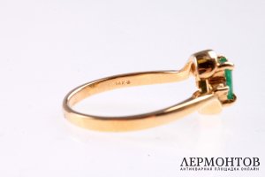 Кольцо Изумруд, бриллианты 1,00 к. Золото 585 пробы.