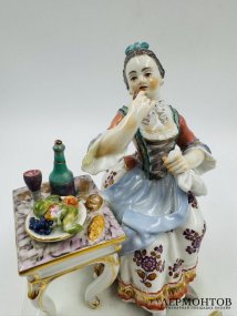 Статуэтка «Аллегория вкуса» из серии «Пять чувств». Фарфор, роспись, Meissen, автор м