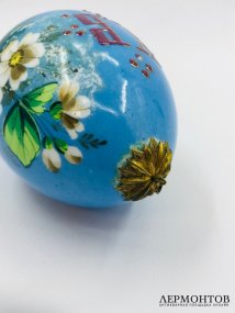 Пасхальное яйцо «Христос Воскресе». Стекло, роспись, Россия, начало 20 века