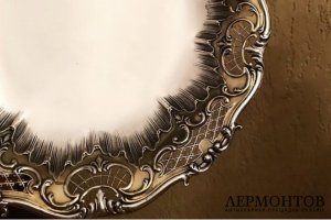 Сухарница ажурная на ножке. Серебро 950 пробы, золочение. Франция, XIX в.