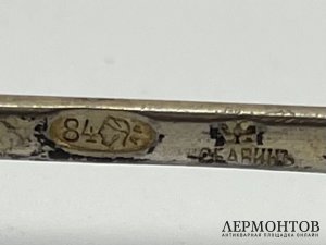 Миниатюрные щипцы. Россия, Любавин, 1900-е гг. Серебро 84 пробы, эмаль.