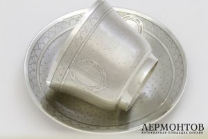 Чайная пара, Франция, 19 век, серебро, 300 мл