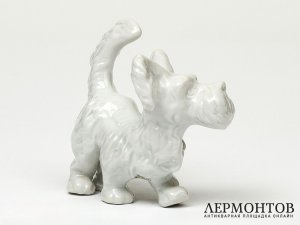 Статуэтка «Скотчтерьер». Фарфор, Schaubach-Kunst, Германия, 1953–1962 годы