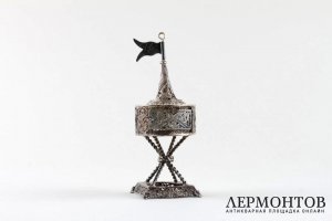 Бсамим для субботних благовоний в форме башни. Зап. Европа, 1 пол. 20 в. Серебро 925.