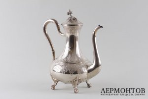 Кофейник в стиле ампир. Claude Roussel. Серебро 950 пробы. Франция, XIX в.