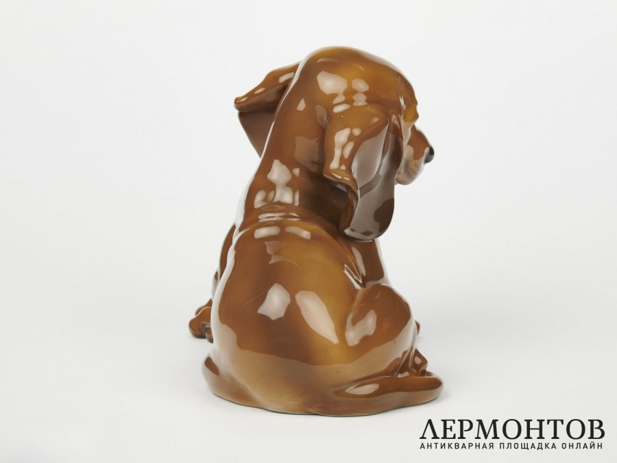 Статуэтка «Молодая такса». Фарфор, Rosenthal, Германия, 1938 год