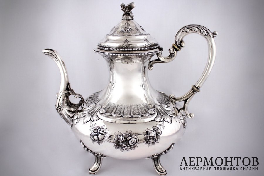 Чайный сервиз WOLFERS FRERES. Серебро 800 пробы. Бельгия, Брюссель. XIX в.