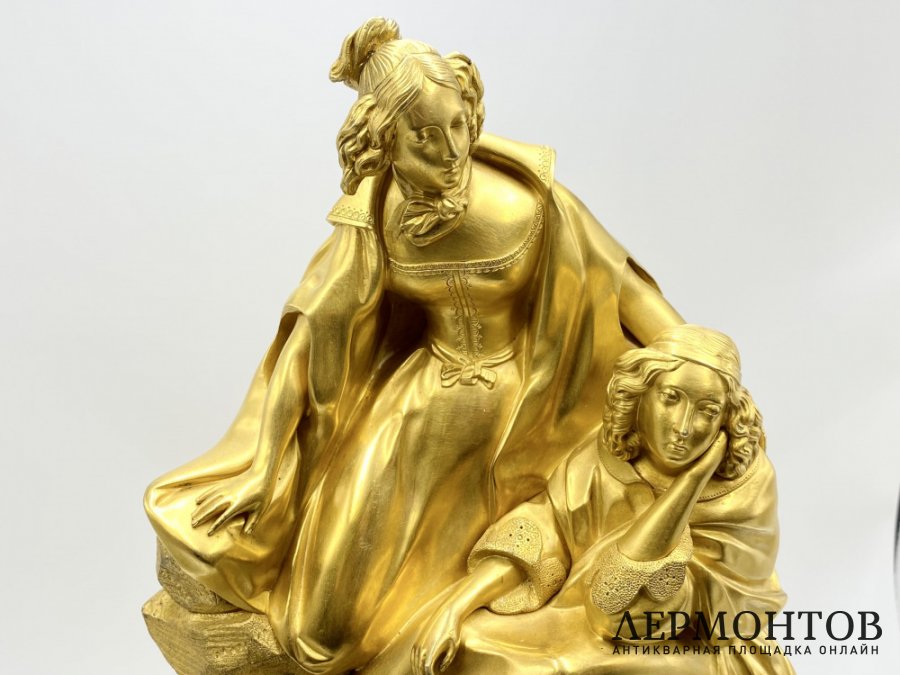 Каминные часы Дамы. Франция, Париж, 1840-е гг. Бронза, золочение. 