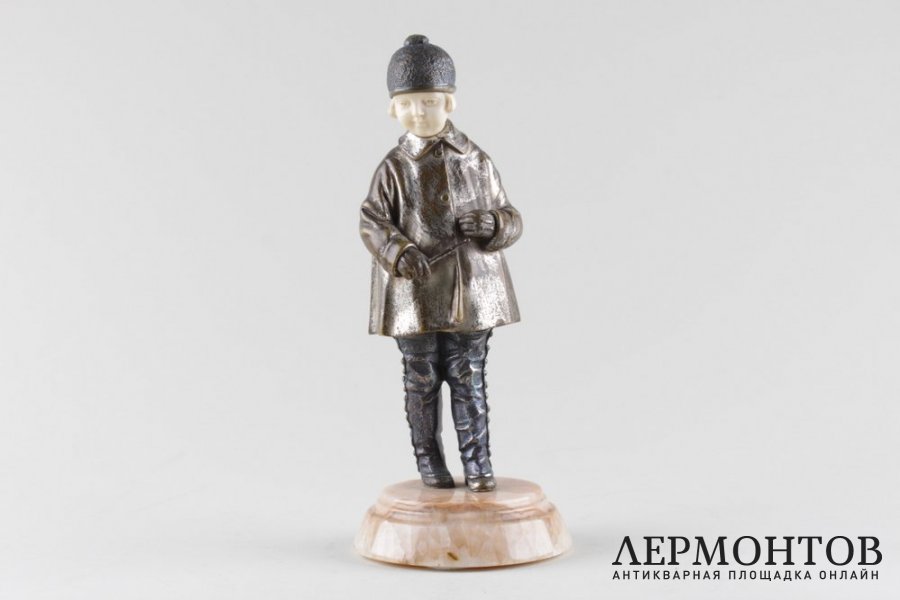Скульптура Игра в серсо в стиле Ар Деко. Франция, авт.мод - Д. Чипарус. Бронза.