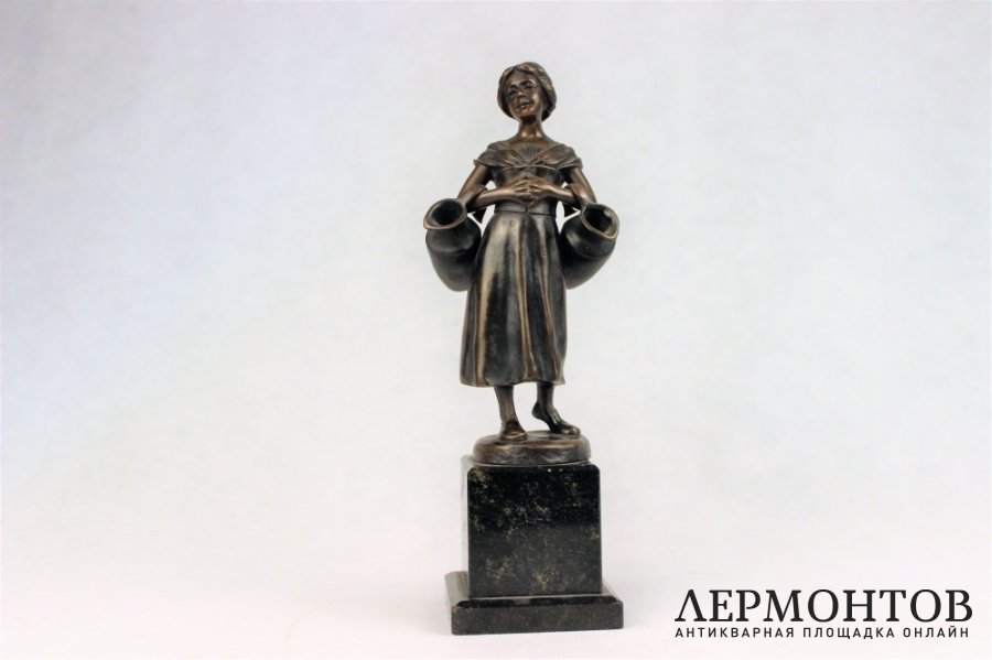 Скульптура. Девушка с кувшинами. Бронза. Hans Keck. Германия 