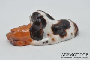 Статуэтка Спящие кокер-спаниели. Фарфор, роспись. Англия, Royal Doulton, 1970-80е гг.