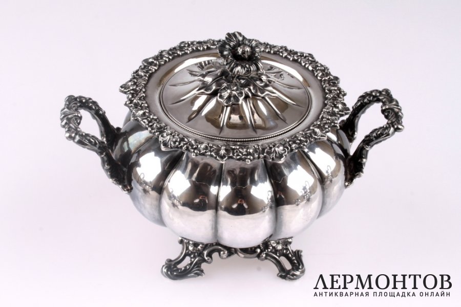 Чайно-кофейный сервиз Veyrat. Серебро 950. Франция