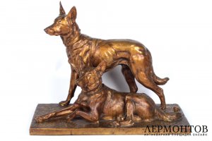 Скульптура Овчарки. Франция, Париж, 1900-е гг. Бронза.