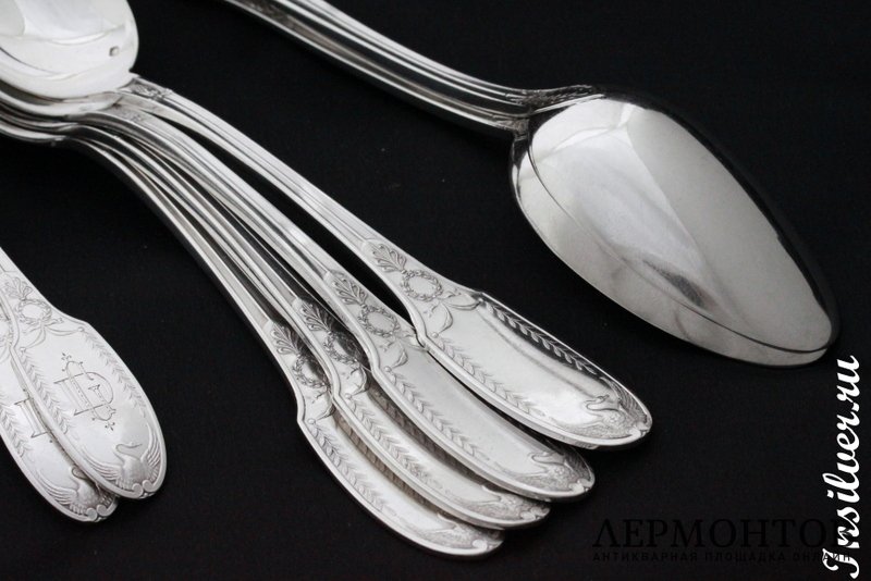 Столовый сервиз Puiforcat. Серебро 950 пробы. Франция